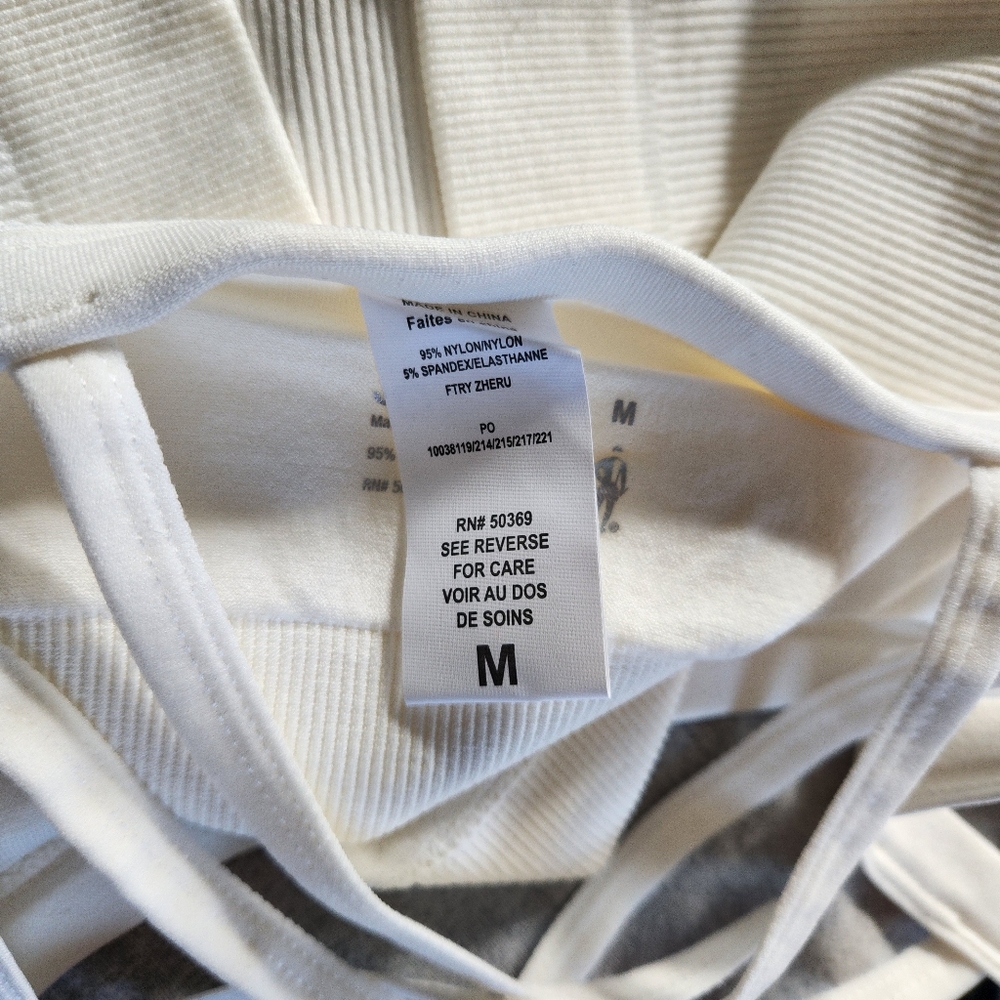 Jockey Bra Crop Top Crossback White NWT athleisure ribbed - Picture 13 of 13
